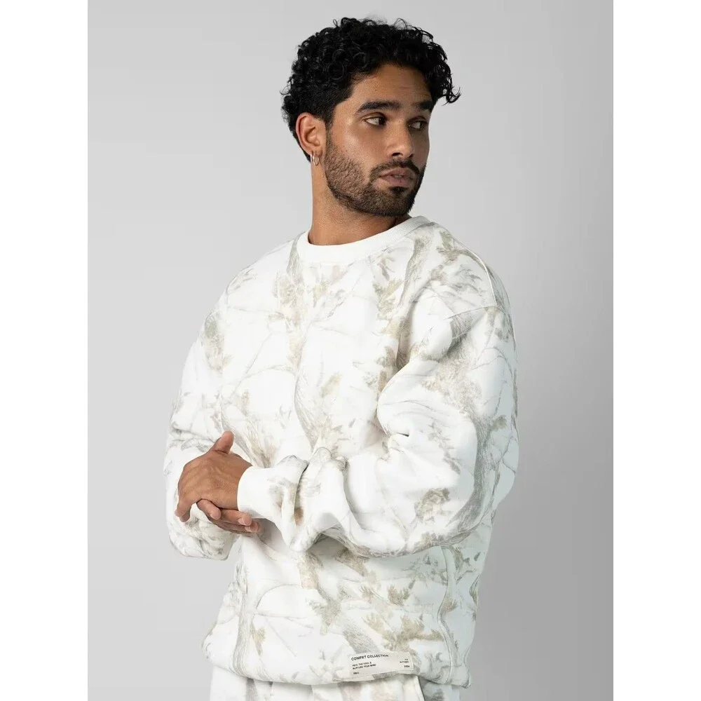 FULL SET Unisex Comfrt Camo Crewneck & Sweatpants White Oak Size 3XL XXXL $160 - Picture 2 of 10